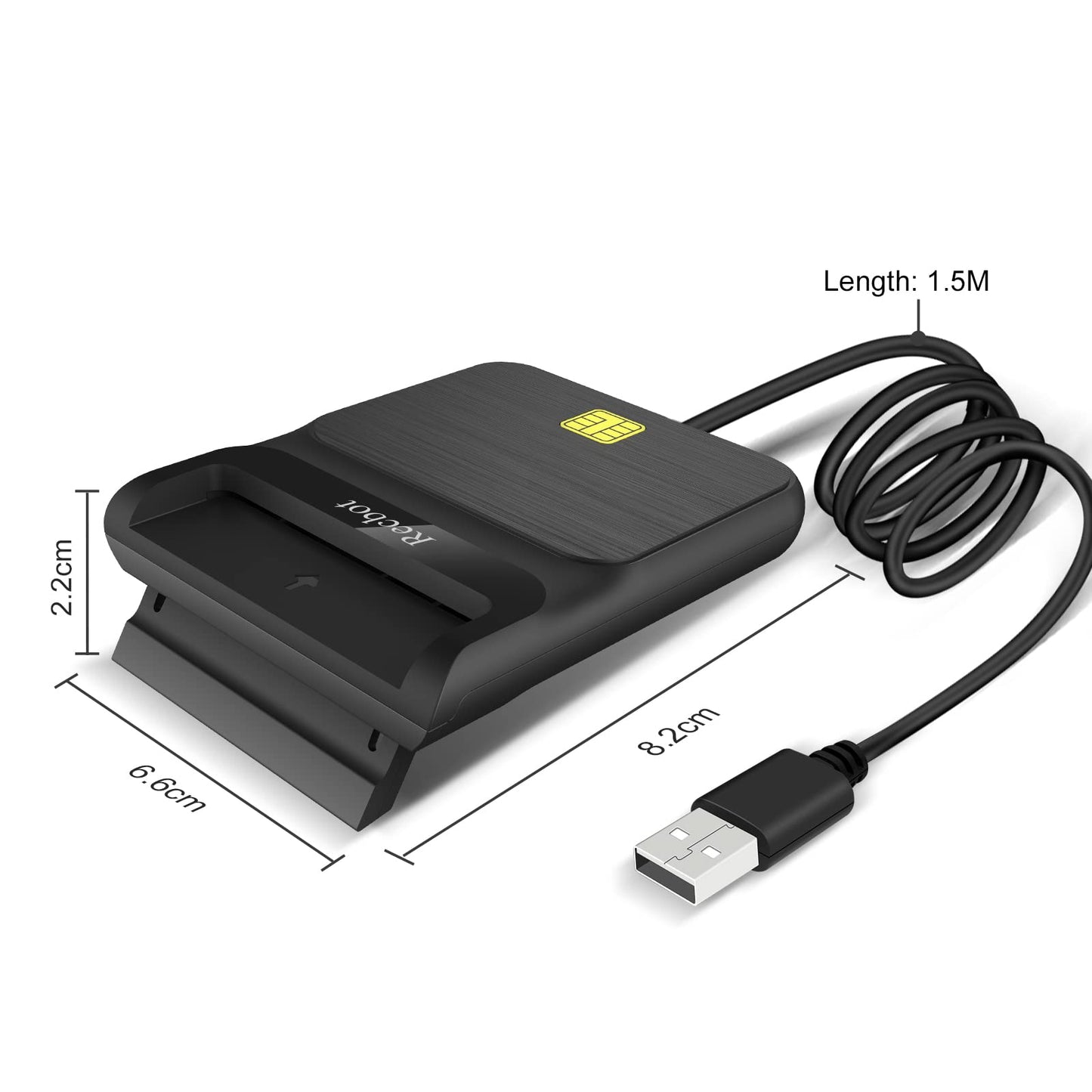 Recbot CAC Reader USB C, CAC Reader Military USB C, DOD Military USB C Common Access CAC Card Reader Military, Compatible with Windows, Mac OS and Linux