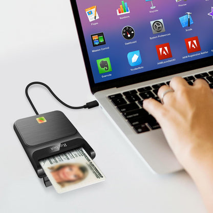 Recbot CAC Reader USB C, CAC Reader Military USB C, DOD Military USB C Common Access CAC Card Reader Military, Compatible with Windows, Mac OS and Linux