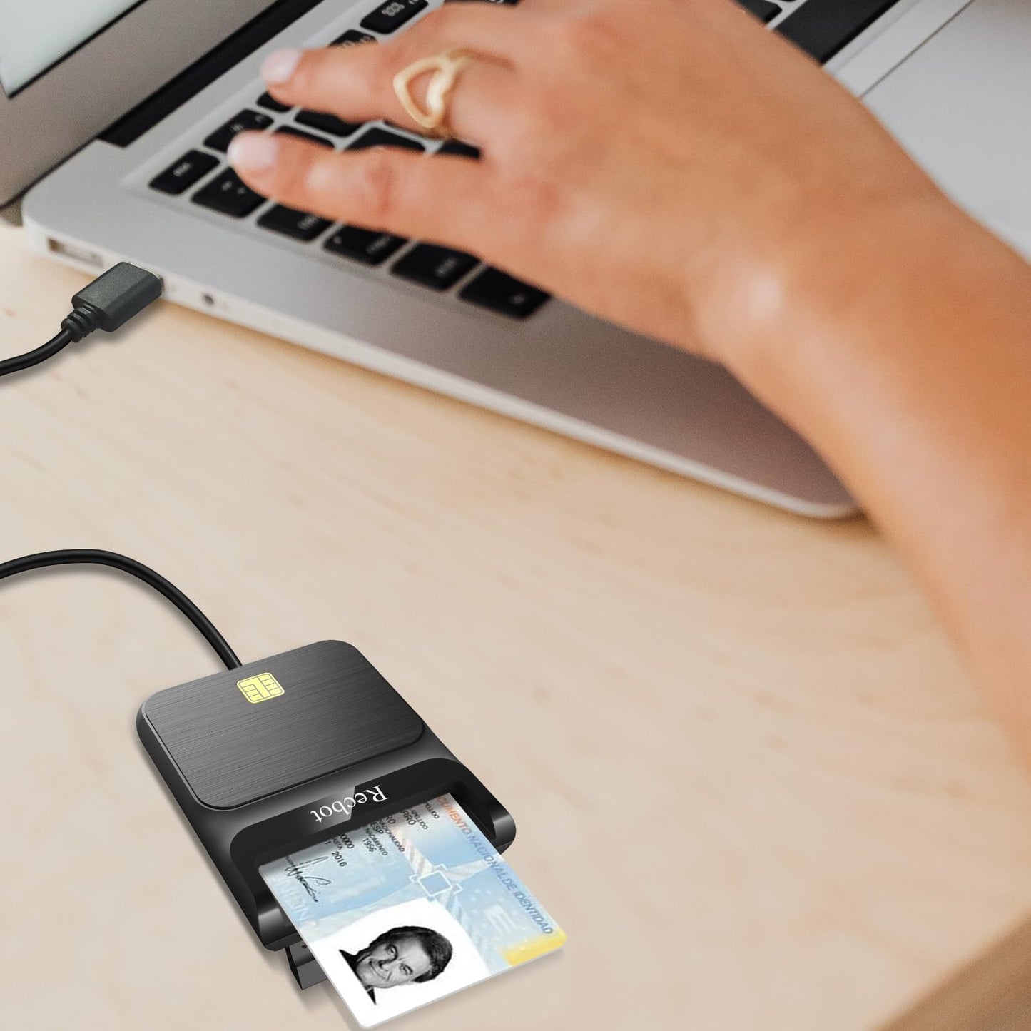 Recbot CAC Reader USB C, CAC Reader Military USB C, DOD Military USB C Common Access CAC Card Reader Military, Compatible with Windows, Mac OS and Linux